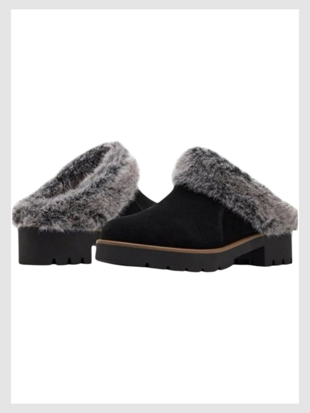 Blondo Waterproof Fur-Lined Mule Slip-On Black 9.5